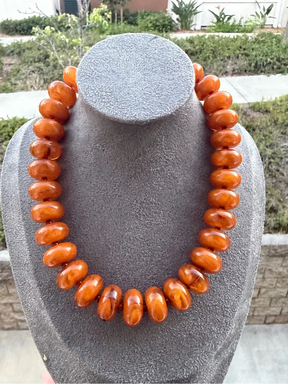 Chunky Brown Beaded Statement Necklace